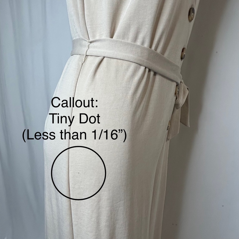 Bershka Beige Button Down Jumpsuit with‎ Tie Waist, Medium - Picture 10 of 16